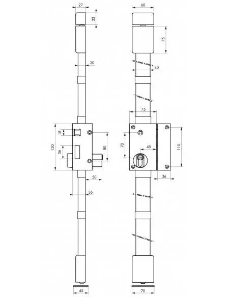 targa bronze cp transit 2 à fouillot 75 x 130 mm droite 4 clés