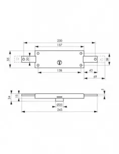 Serrure de surete à cylindreØ 25 mm pour rideau métallique 2