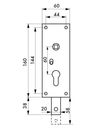 Boîtier vert à cylindre prof. carré 7 mm 1 pt bas Boîtier vert à cylindre prof. carré 7 mm 1 pt bas