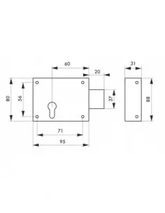 Boîtier cp 95 x 80 mm galvanisé sans gâche 2