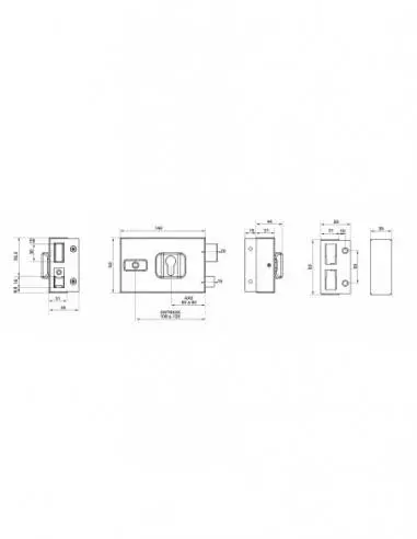 Boîtier universelle à cylindre prof. 144 x 93 mm axe et entraxe réglable réversible Boîtier universelle à cylindre prof. 144 x 93 mm axe et entraxe réglable réversible