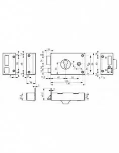 Boîtier cp à fouillot 140 x 88 mm gauche 2