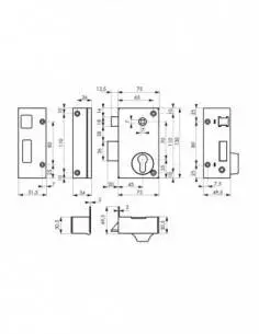 Boîtier cp à fouillot 175 x 130 mm gauche 2