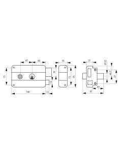 Serrure à DC 45 mm HG5 à fouillot droite 2