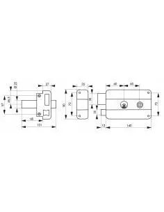Serrure à DC 60 mm HG5 à fouillot gauche 2