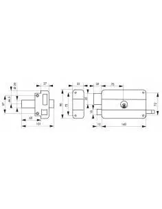 Serrure à DC 60 mm HG5 à tirage gauche 2