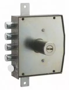 Serrure 3 points à bouton et cr t2 1/2 tour droite 2