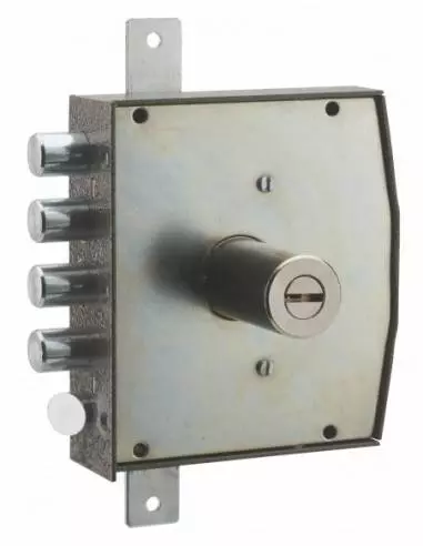 Serrure 3 points à bouton et cr t2 1/2 tour droite Serrure 3 points à bouton et cr t2 1/2 tour droite