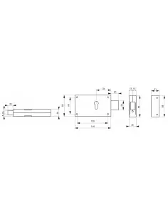 Boîtier cp 140 x 80 mm avec gâche 2