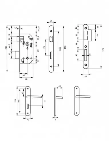 Garniture monomax nf axe 40 à condamnation v/br + ensemble pelope Garniture monomax nf axe 40 à condamnation v/br + ensemble pelope