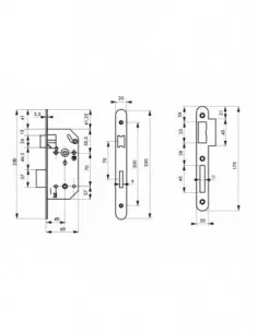 Serrure monomax nf axe 40 à condamnation v/br têtère acier nickelé 2