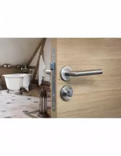 Serrure monomax nf axe 40 à condamnation v/br têtère inox 2