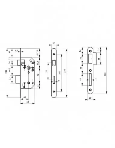 Serrure monomax nf axe 40 à condamnation v/br têtère inox Serrure monomax nf axe 40 à condamnation v/br têtère inox