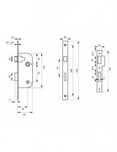 Serrure norme n.f à condamnation réversible v/bc 2