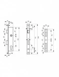 Boîtier serrure à cylindre axe 24 l 39 2