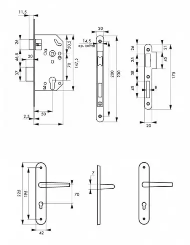 Garniture monomax axe 50 à cylindre 3 clés v/br + ensemble ouranus Garniture monomax axe 50 à cylindre 3 clés v/br + ensemble ouranus