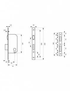 Serrure à rouleau v/br 3 clés 2