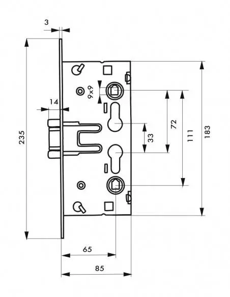 Serrure de chaufferie (version standard)