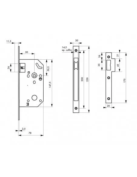 Serrure monomax nf bec de cane bc