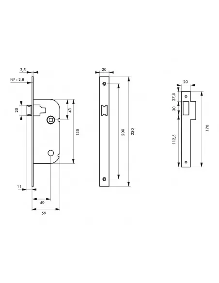 Serrure nf v/br