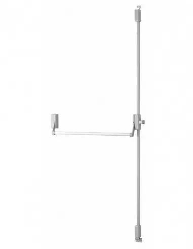 Serrure antipanique 2/3 points haut et bas réversible laqué gris porte maxi 1150 mm
