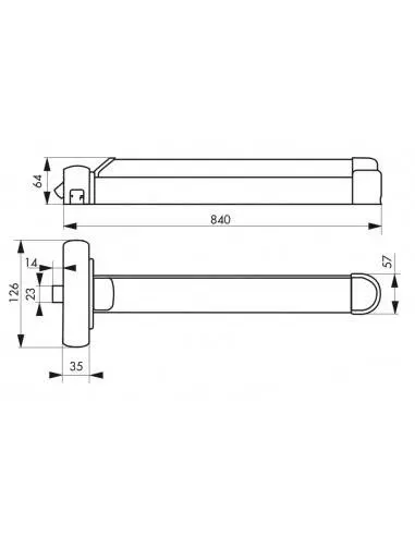 Serrure antipanique s-push 1 point réversible laqué noir Serrure antipanique s-push 1 point réversible laqué noir