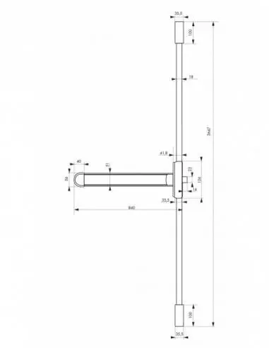 Serrure antipanique s-push 2/3 points haut et bas réversible laqué blanc Serrure antipanique s-push 2/3 points haut et bas réversible laqué blanc