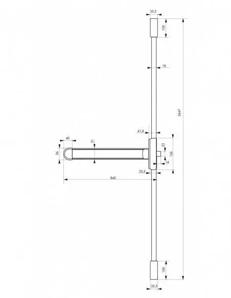 Serrure antipanique s-push 2/3 points haut et bas réversible laqué gris