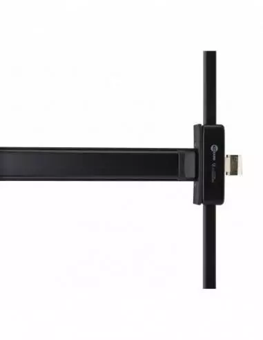 Serrure antipanique s-push 2/3 points haut et bas réversible laqué noir Serrure antipanique s-push 2/3 points haut et bas réversible laqué noir