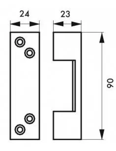 Gâche pour huisserie métallique époxy bronze 2