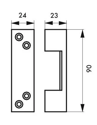 Gâche pour huisserie métallique époxy bronze Gâche pour huisserie métallique époxy bronze
