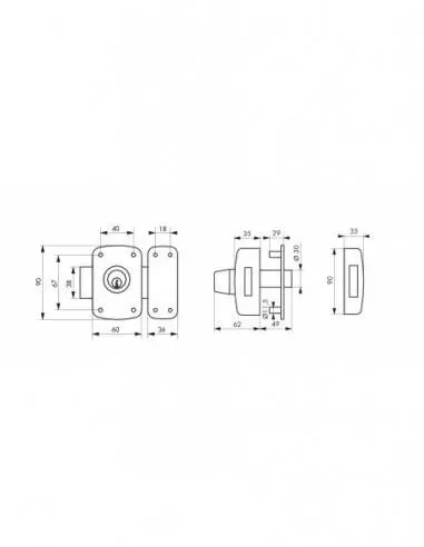 Adriatic à double cyindre pour porte de 40 à 45 mm a2p* Adriatic à double cyindre pour porte de 40 à 45 mm a2p*