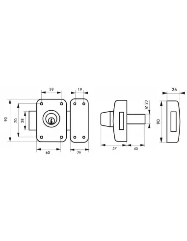 Capital à cylindre double 45 mm Capital à cylindre double 45 mm
