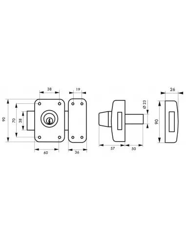 Capital à cylindre double 50 mm Capital à cylindre double 50 mm