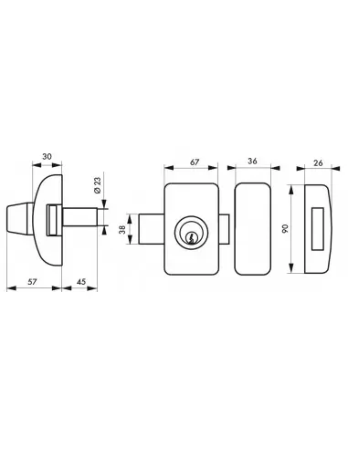 Universel 5 goup. 45 mm bronze 3 clés Universel 5 goup. 45 mm bronze 3 clés