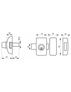 Universel 5 goup. 45 mm noir 3 clés 2