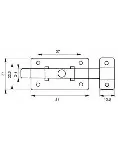 Targette inox pêne plat 50 mm 2
