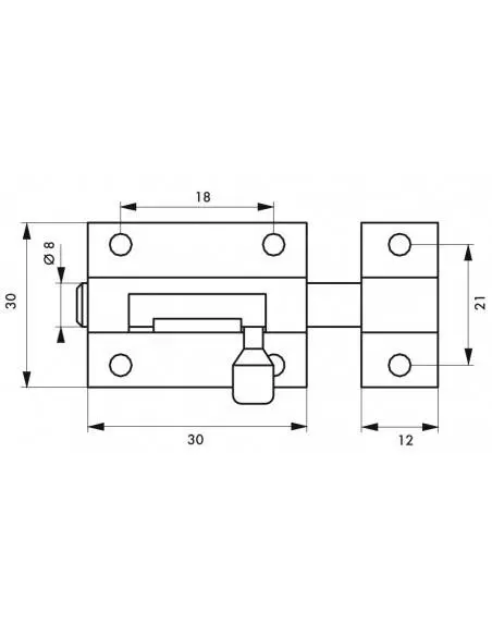 Targette laiton 30 mm