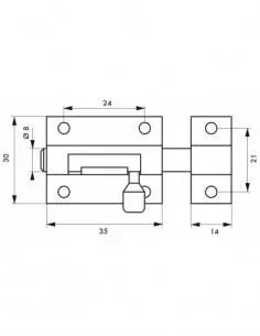 Targette laiton 35 mm 2