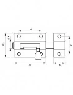 Targette laiton 40 mm 2