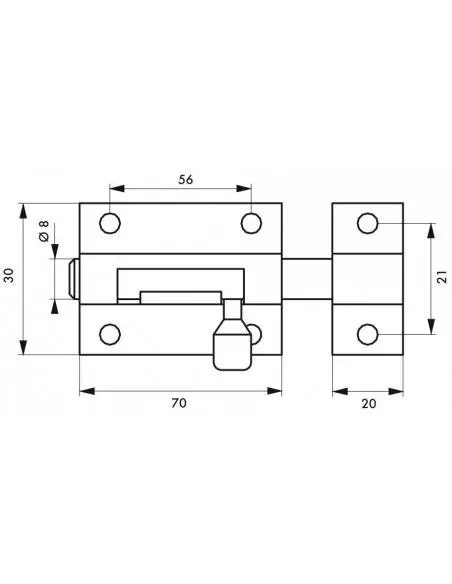 Targette laiton 70 mm