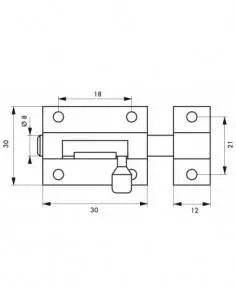 Targette laiton chromé 30 mm 2