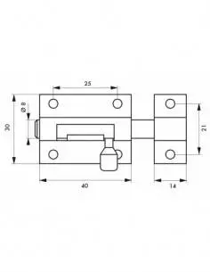Targette laiton laqué blanc 40 mm 2