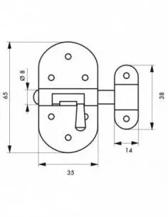 Targette nickelée 35 mm 2