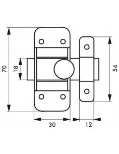 Targette zinguée 35 mm 2