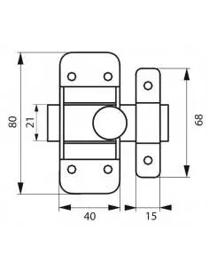 Targette zinguée 45 mm 2