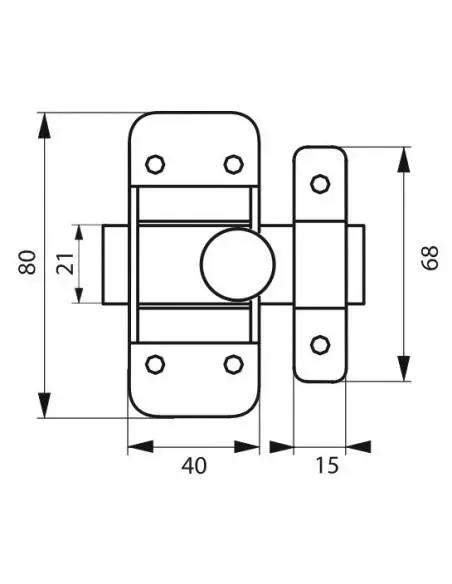 Targette zinguée 45 mm