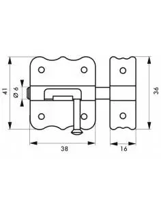 Targette zinguée pêne plat 30 mm 2
