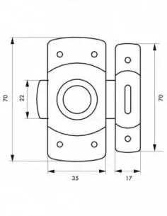 Verrou 35 mm laiton chromé 2