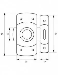Verrou 35 mm laqué blanc 2